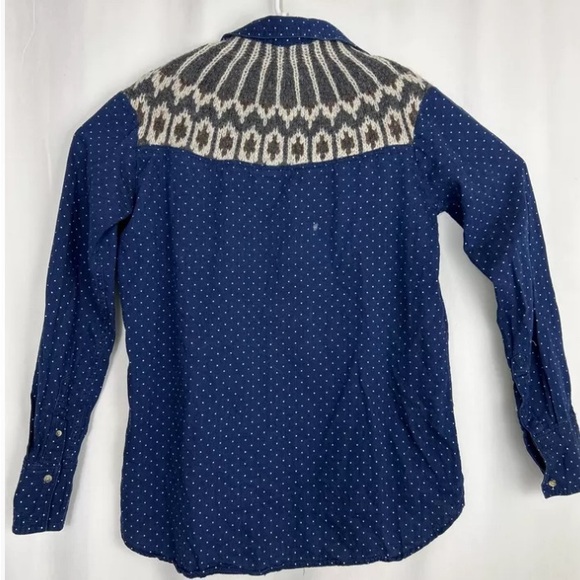 FLASH SAlE- Free People Boho Oversized Mixed Wool Knit Back Shirt - Small - EUC - Picture 4 of 8